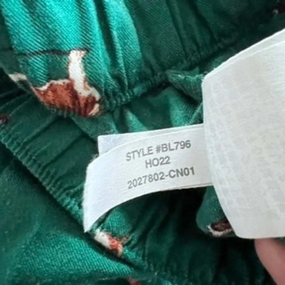 Crewcuts Boys Girls Teal Green Saint Bernard Dog Print‎ Pajama Pants Size S 6-7